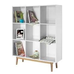 Mørteens Étagère Lindholm III - Blanc / Chêne massif