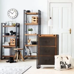 Ars manufacti Commode Manchester - Acacia massif / Métal -Meubles de salle à manger Soldes Magasin regal manchester i akazie massiv metall 4873020