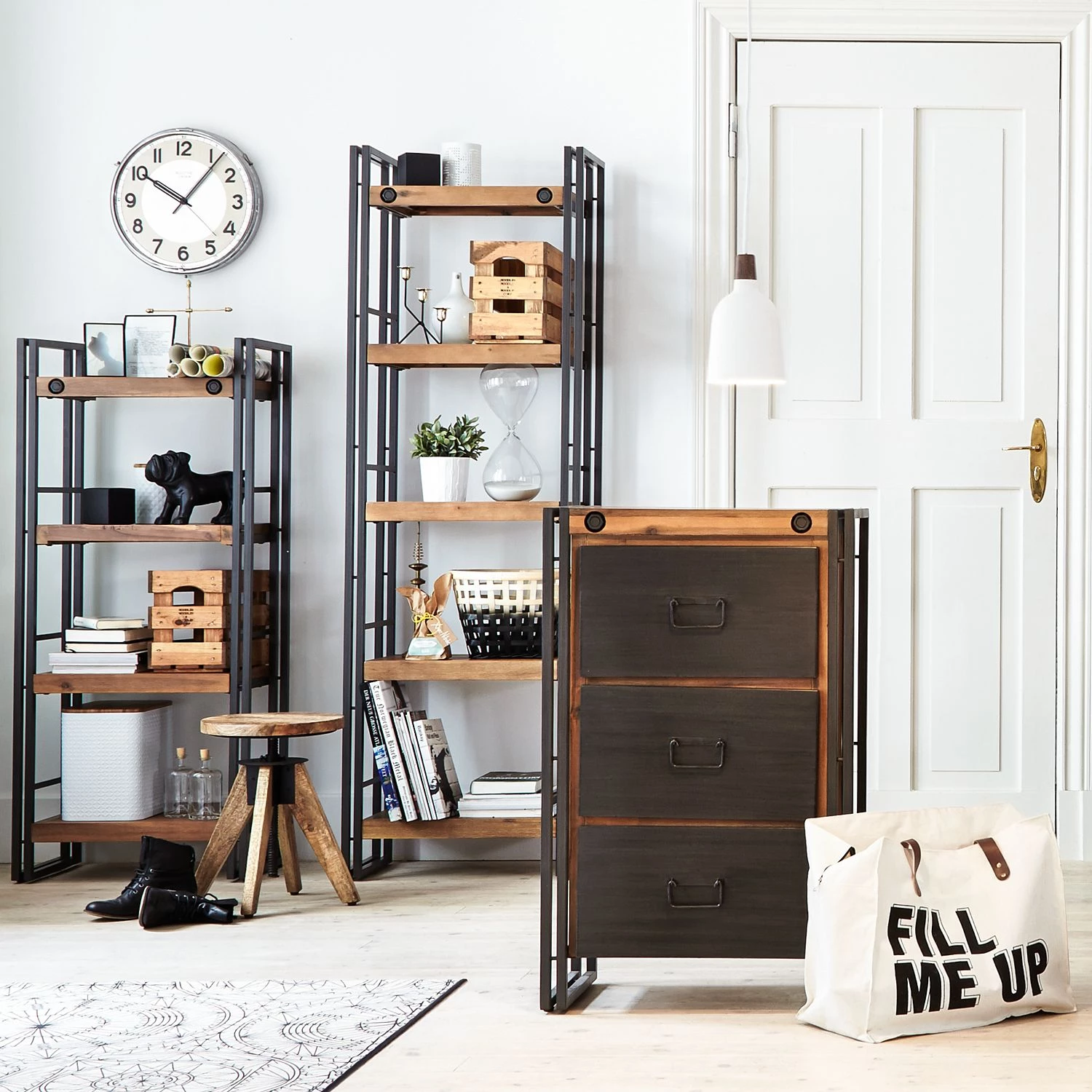 Ars manufacti Étagère Manchester III - Acacia massif / Métal 2 Ars manufacti Étagère Manchester III - Acacia massif / Métal – Image 2