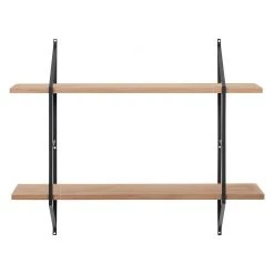 Mørteens Étagère Oxbow II - Paulownia massif / Métal - Paulownia / Noir -Meubles de salle à manger Soldes Magasin regal oxbow ii paulownia massiv paulownia 4562356