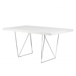 Temahome Table Hueva - Blanc / Chrome - Largeur : 160 cm -Meubles de salle à manger Soldes Magasin schreibtisch multi trestles mattweiss 5005792