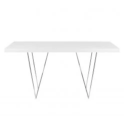 Temahome Table Hueva - Blanc / Chrome - Largeur : 160 cm -Meubles de salle à manger Soldes Magasin schreibtisch multi trestles mattweiss 5005796