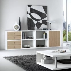 Loftscape Buffet Emporior III.B - Imitation chêne / Blanc 5 Loftscape Buffet Emporior III.B - Imitation chêne / Blanc -Meubles de salle à manger Soldes Magasin sideboard emporior iii b eiche dekor weiss 1556398