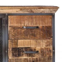 Ars manufacti Console Hunter - Manguier massif / Métal - Manguier / Gris bleu -Meubles de salle à manger Soldes Magasin sideboard hunter mango massiv metall mango blaugrau 4414528