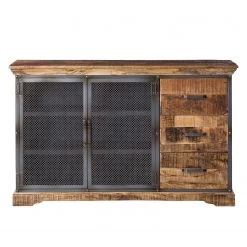 Ars manufacti Console Hunter - Manguier massif / Métal - Manguier / Gris bleu -Meubles de salle à manger Soldes Magasin sideboard hunter mango massiv metall mango blaugrau 4845728