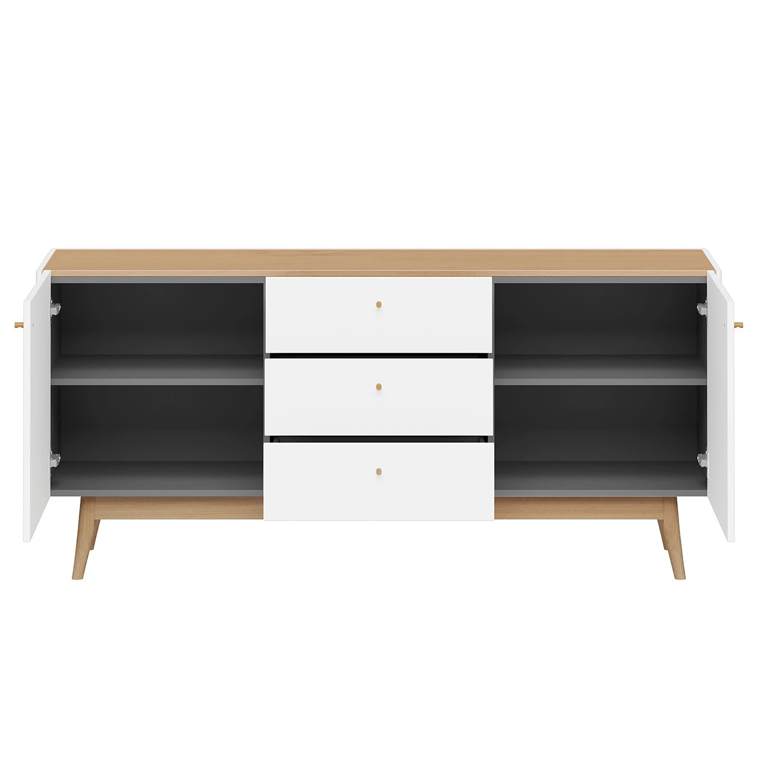 Germania Buffet Monteo I - Blanc / Chêne 4 Germania Buffet Monteo I - Blanc / Chêne – Image 4