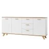 Germania Buffet Neston II - Blanc mat / Imitation chêne de Sanremo