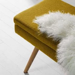 Mørteens Banquette Nicholas - Jaune curry -Meubles de salle à manger Soldes Magasin sitzbank nicholas webstoff eiche massiv currygelb 4700284