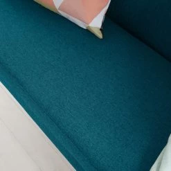 Mørteens Banquette Nicholas II - Bleu pétrole -Meubles de salle à manger Soldes Magasin sofabank nicholas ii webstoff eiche massiv petrol 4851548