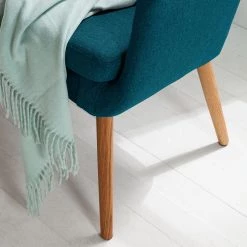 Mørteens Banquette Nicholas II - Bleu pétrole -Meubles de salle à manger Soldes Magasin sofabank nicholas ii webstoff eiche massiv petrol 4851560