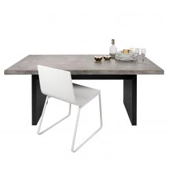 Temahome Table Detroit I - Imitation béton / Noir mat -Meubles de salle à manger Soldes Magasin temahome speisen 05 01 2017 4319016