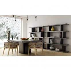 Temahome Table Detroit II - Imitation béton / Noir mat -Meubles de salle à manger Soldes Magasin temahome speisen 05 01 2017 4319132