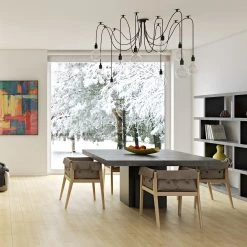 Temahome Table Detroit II - Imitation béton / Noir mat -Meubles de salle à manger Soldes Magasin temahome speisen 05 01 2017 4319160