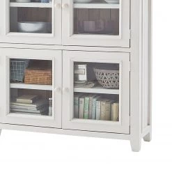 Maison Belfort Armoire vitrine Balignton - Blanc -Meubles de salle à manger Soldes Magasin vitrinenschrank balignton kiefer massiv weiss 4450348