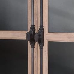 Ars manufacti Vitrine Ceriana - Acacia massif / Métal - Acacia / Noir -Meubles de salle à manger Soldes Magasin vitrinenschrank ceriana akazie massiv metall akazie schwarz 4419196