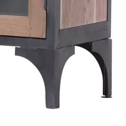 Ars manufacti Vitrine Ceriana - Acacia massif / Métal - Acacia / Noir -Meubles de salle à manger Soldes Magasin vitrinenschrank ceriana akazie massiv metall akazie schwarz 4419200