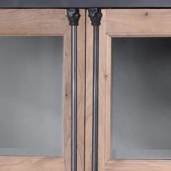 Ars manufacti Vitrine Ceriana - Acacia massif / Métal - Acacia / Noir -Meubles de salle à manger Soldes Magasin vitrinenschrank ceriana akazie massiv metall akazie schwarz 4419204