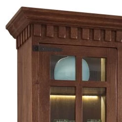 Ridgevalley Armoire vitrine Vicuna II - Pin massif - Marron - Sans éclairage -Meubles de salle à manger Soldes Magasin vitrinenschrank vicuna ii pinie massiv braun 453976