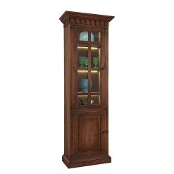 Ridgevalley Armoire vitrine Vicuna II - Pin massif - Marron - Sans éclairage