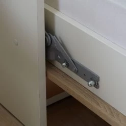 Loftscape Ensemble lit mural Godia II - Blanc / Imitation chêne de Sonoma - Maletas de mousse -Meubles de salle à manger Soldes Magasin wandklappbett kombination godia ii schaumstoffmatratze weiss eiche sonoma dekor 1722886