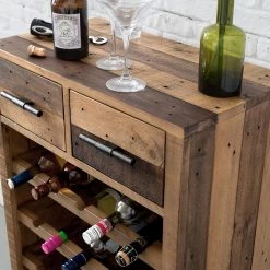 Ars manufacti Étagère à vin Tamati - Pin ancien / Métal - Pin foncé / Noir -Meubles de salle à manger Soldes Magasin weinregal tamati altholz pinie metall pinie dunkel schwarz 4920708