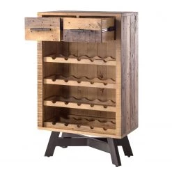 Ars manufacti Étagère à vin Tamati - Pin ancien / Métal - Pin foncé / Noir -Meubles de salle à manger Soldes Magasin weinregal tamati altholz pinie metall pinie dunkel schwarz 4920716