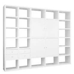 Loftscape Ensemble meuble TV Empire III - Blanc - 4 portes / 4 tiroirs -Meubles de salle à manger Soldes Magasin wohnwand empire weiss 4 tueren 4 schubkaesten 1324885