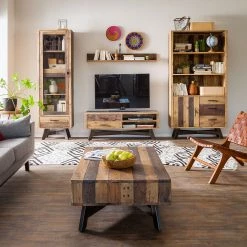 Ars manufacti Vitrine Tamati - Pin parasol massif -Meubles de salle à manger Soldes Magasin wohnwand tamati i 3758460