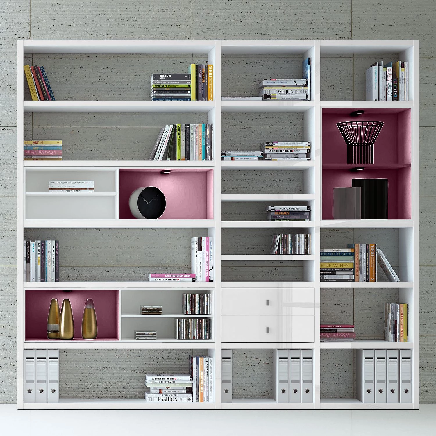 Loftscape Etagère XL Emporior l.B - Blanc brillant / Blanc - Avec éclairage 4 Loftscape Etagère XL Emporior l.B - Blanc brillant / Blanc - Avec éclairage – Image 4