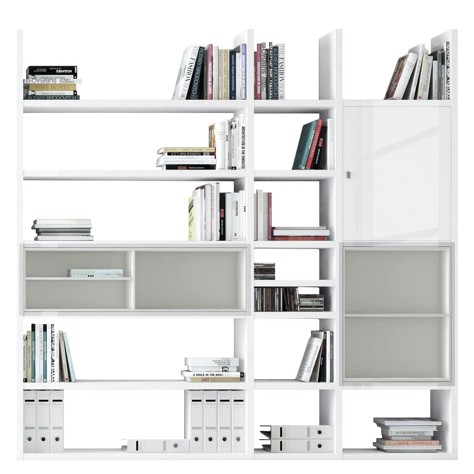 Loftscape Etagère XL Emporior IV - Blanc brillant / Blanc - Sans éclairage 1 Loftscape Etagère XL Emporior IV - Blanc brillant / Blanc - Sans éclairage
