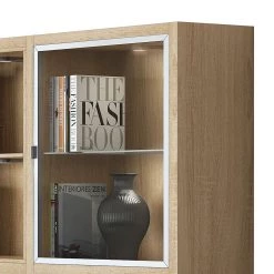 Loftscape Mur d'étagères XL IX.B - Blanc / Imitation chêne -Meubles de salle à manger Soldes Magasin xl regalwand ix b inkl beleuchtung weiss eiche dekor 1555646