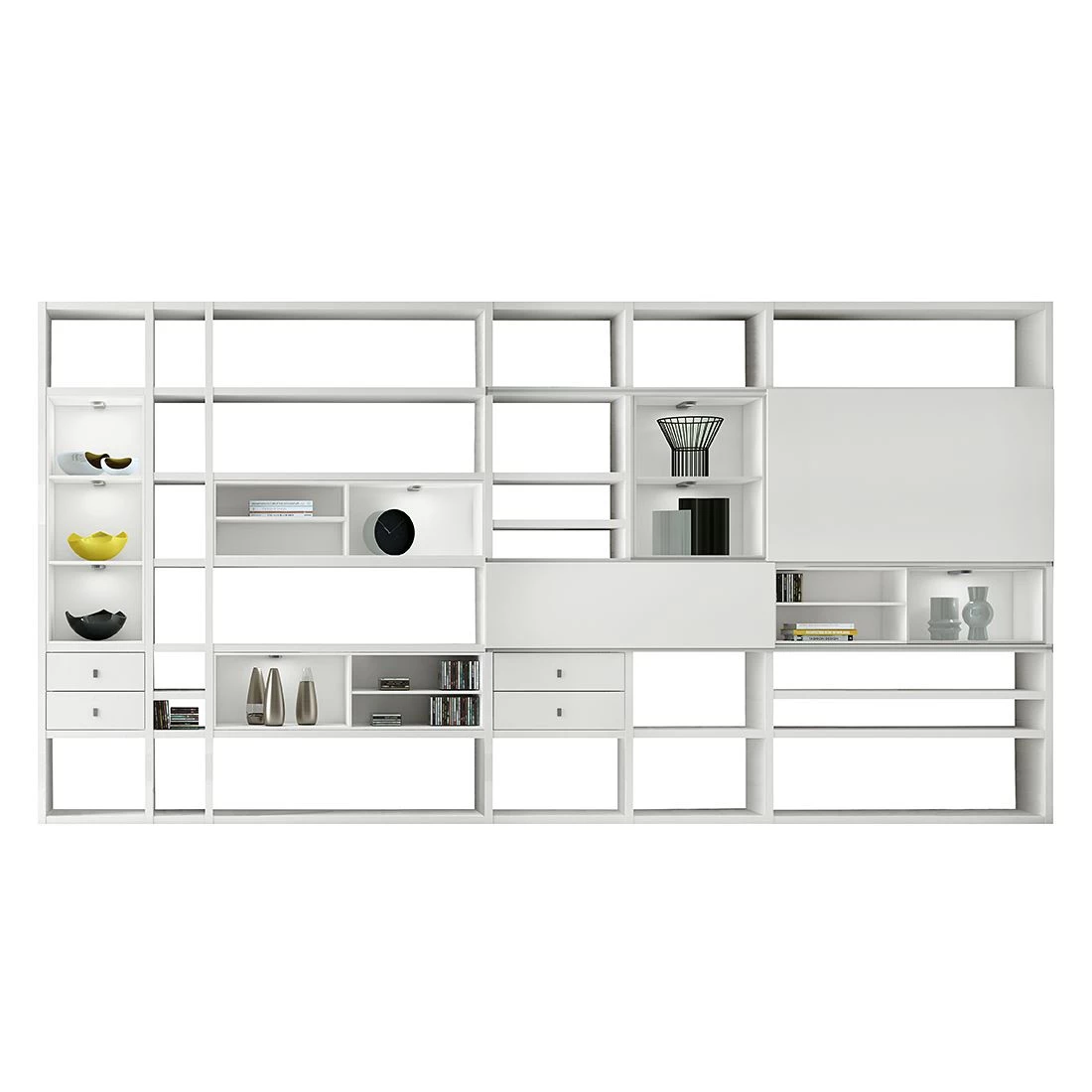 Loftscape Mur d'étagères XXL Emporior I.B - Avec éclairage 1 Loftscape Mur d'étagères XXL Emporior I.B - Avec éclairage