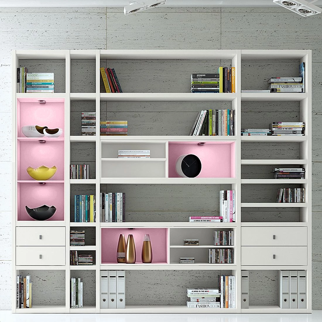 Loftscape Etagère XXL Emporior IV.A - Blanc crème - Avec éclairage 2 Loftscape Etagère XXL Emporior IV.A - Blanc crème - Avec éclairage – Image 2