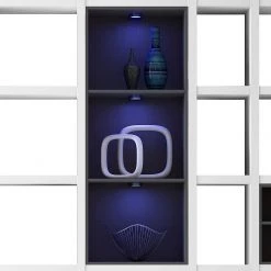 Loftscape Etagère XXL Emporior VII - Blanc / Noir - Avec éclairage -Meubles de salle à manger Soldes Magasin xxl regalwand emporior vii weiss schwarz 289546